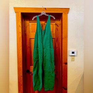 We The Free Green Corduroy “High Roller” Overalls